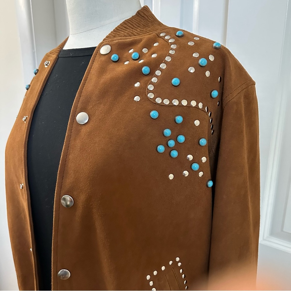 Free People Dancassab Ennio Bomber leather Jacket x Free People Medium - Picture 4 of 8